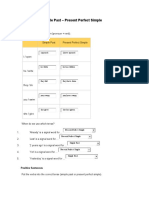 English Test Simple Past - Present Perfect Simple: I Opened I Have Opened