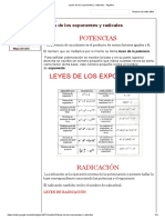 Leyes de Los Exponentes y Radicales - Algebra