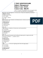 Unit Test Question Bank Subject: Management Subject Code: 22509, Course Code: ME/PS