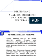 Pertemuan 2: Analisis, Deskripsi Dan Spesifikasi Pekerjaan