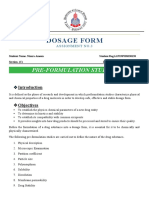 Dosage Form: Pre-Formulation Studies