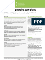 Developing Nursing Care Plans: Continuing Professional Development