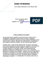 Regularity of Prime Numbers Distribution in The Natural Scale