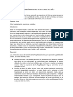 Cuidados de Enfermería Ante Las Reacciones Del Niño