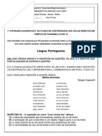 9º Ano Atividade Diagnóstica - 4 Semana