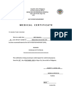 Medical Certificate: Davao Del Sur Provincial Hospital