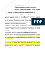 Food Safety and Standards (Packaging and Labelling) Regulation, 2011