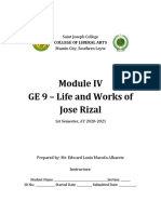 GE 9 - Life and Works of Jose Rizal: Saint Joseph College Maasin City, Southern Leyte