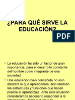 Para Qué Sirve La Educación