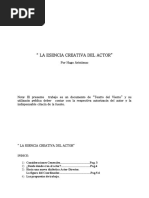 La Esencia Creativa Del Actor - Aristimuño