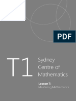 Sydney Centre of Mathematics: Lesson 7