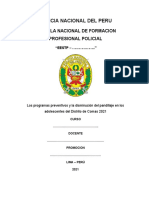 TAI Los Programas Preventivos y La Disminución Del Pandillaje en Los Adolescentes Del Distrito de Comas 2021