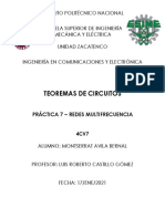 Practica 7 - Teoremas de Circuitos Electricos - Esime Zacatenco