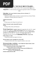 Courtney Bouchard Employment Resume