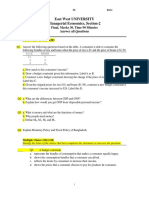 East West University Managerial Economics, Section-2: Final, Marks 30, Time 90 Minutes Answer All Questions