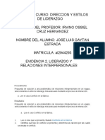 Evidencia 2. Liderazgo y Relaciones Interpersonales