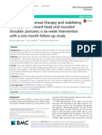 The Effect of Manual Therapy and Stabilizing Exercises On Forward Head and Rounded Shoulder Postures: A Six-Week Intervention With A One-Month Follow-Up Study