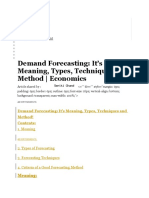 Demand Forecasting Techniqes