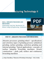 Unit IV - Abrasive Process and Broaching PDF