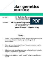 Molecular Genetics: (BCHEM 365)