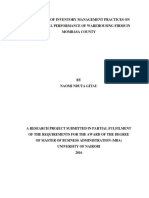 Gitau - The Effect of Inventory Management Practices On Operational Performance of Warehousing Firms in Mombasa County