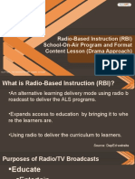 Radio-Based Instruction (RBI) School-On-Air Program and Format Content Lesson (Drama Approach)