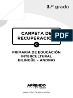 Carpeta de Recuperación C Tercer Grado de Primaria de Educación Intercultural Bilingüe-Andino