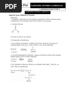 Formulae For: AL Dehydes, Ketones & Carboxylic