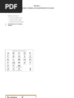 Pertemuan Ke - 1, Alphabet, Numbers and Measurements in English