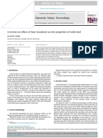 A Review On Effect of Heat Treatment On The Properties of Mild Steel