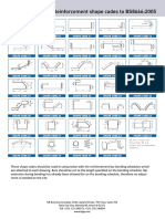 Rebar Shape Codes Chart - Without Bending Formula (Colour)