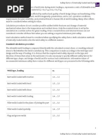 Safety Factor of Statically Loaded Weld Joint