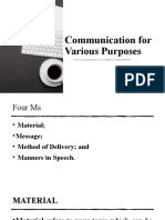 Communication For Various Purposes