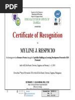 Isay FM-HRD-012 Certificate of Recognition