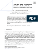 Impact of Covid-19 On Digital Transformation and Sustainability in Small and Medium Enterprises (Smes) : A Conceptual Framework