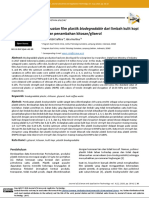 Pembuatan Film Plastik Biodegradable Dari Limbah Kulit Kopi Dengan Penambahan Kitosan/gliserol