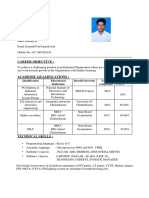 Arunraj E: Qualification Educational Institution Board/University Year of Completion Percentage/ Cgpa