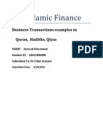 Islamic Finance: Business Transactions Examples in Quran, Hadiths, Qiyas