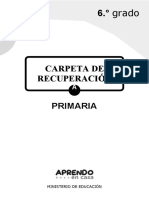 CARPETA DE RECUPERACIÓN SEXTO A Experiencias de Aprendizaje 6to Grado 27.11.2020