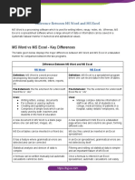 Difference Between MS Word and MS Excel