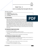 Accounting For Single Entry and Incomplete Records