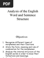 Analysis of The English Word and Sentence Structure