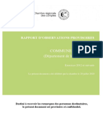 Rapport de La Chambre Régionale Des Comptes