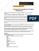 Labelling Requirements For Producers of Cakes, Biscuits Etc