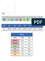 Timetable & Test Schedule (IGCSE - IIB) : Timings