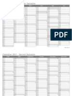 Calendrier 2021 Semestriel Num Semaine