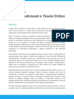 Comentário Crítico 2 - Teoria Tradicional e Teoria Crítica