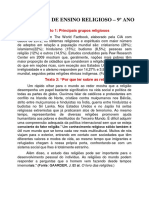 2 Atividade de Ensino Religioso - 9º Ano - 15 A 19 de Fevereiro