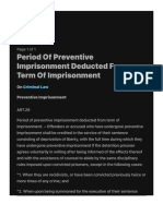 Period of Preventive Imprisonment Deducted From Term of Imprisonment