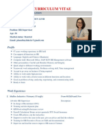 Curriculum Vitae: Personal Information